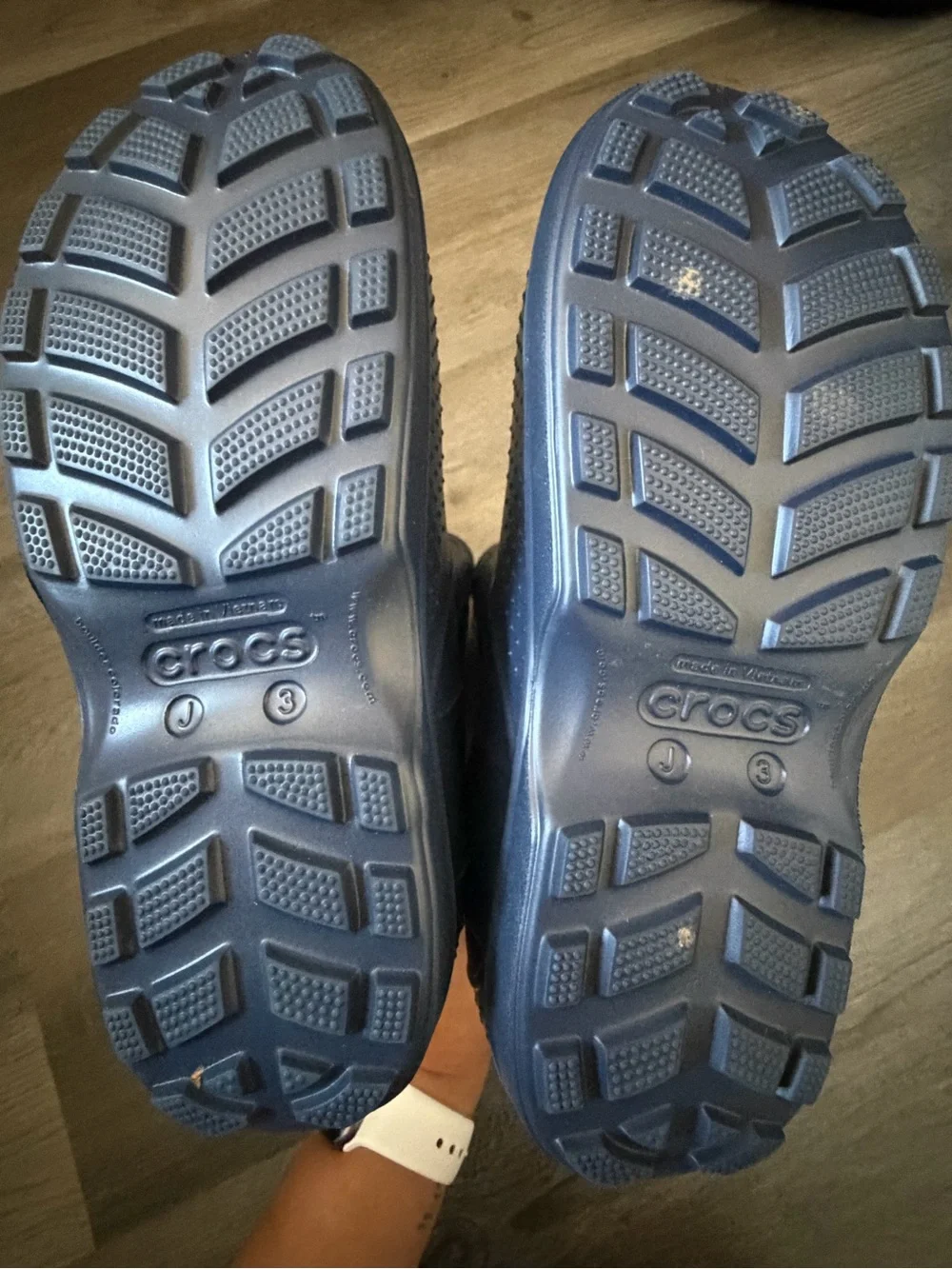 Crocs Handle It Rain Boots Navy Blue Kids Size J3 Waterproof